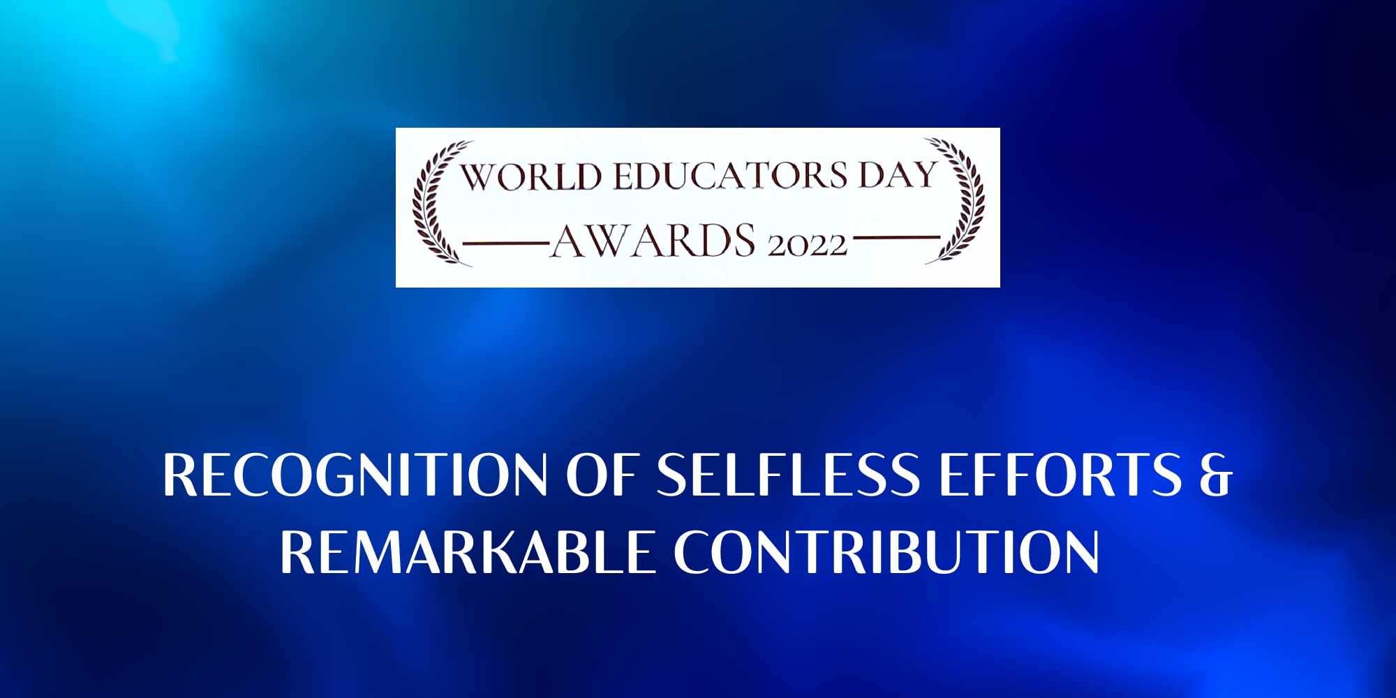 World Educators Day Award